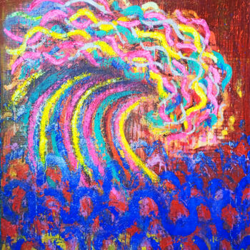 Картина под названием "Dive into a Crazy W…" - Giuseppe Valia, Подлинное произведение искусства, Рисунок распылителем краски…