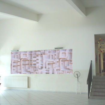 Painting titled "Pannello murale (2)" by Giuseppe Bagattoni ( Pino Bigi ), Original Artwork