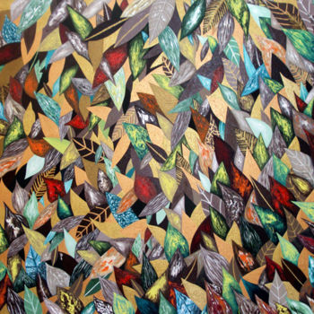 Malerei mit dem Titel "LEAVES" von Giuseppe Ferri, Original-Kunstwerk, Acryl