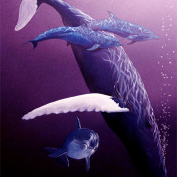 Картина под названием "balene e delfini" - Ion Gabriel Stoica, Подлинное произведение искусства