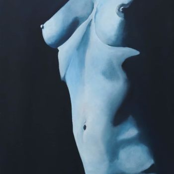 Картина под названием "Il nudo blu" - Giuseppina Lasaponara, Подлинное произведение искусства, Масло