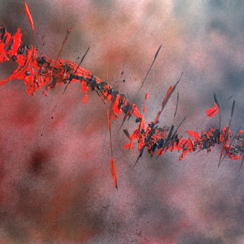 Painting titled "red1" by Giuso, Original Artwork