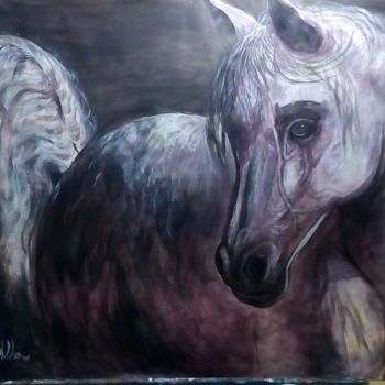 Painting titled "Cavallo" by Cardellarte, Original Artwork, Acrylic