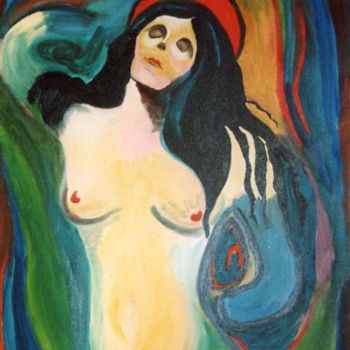 Painting titled "madonna di munch" by Giusy Valente, Original Artwork