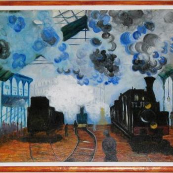 Painting titled "Stazione di Monet" by Giusy Valente, Original Artwork