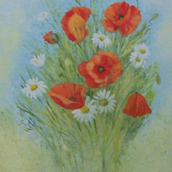 Peinture intitulée "fleurs des champs" par Gizelia, Œuvre d'art originale