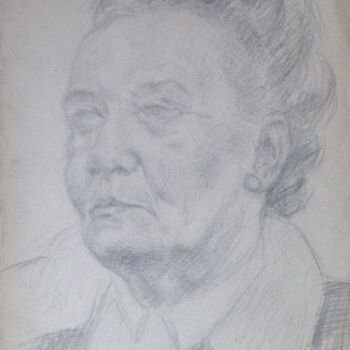 Drawing titled "Elderly woman" by Gizella Fejes, Original Artwork, Other