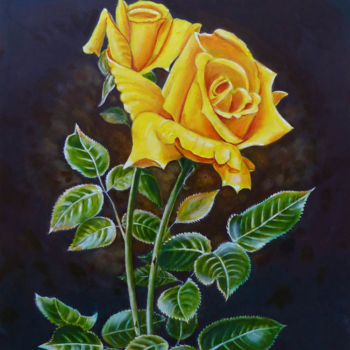 Painting titled "TEXAS ROSE" by Gordon Whiting, Original Artwork, Oil