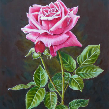 Painting titled "My English Rose" by Gordon Whiting, Original Artwork, Oil