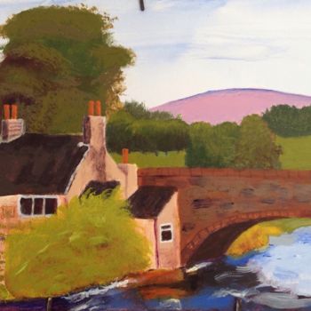 Peinture intitulée "English Countryside…" par Gregory Paul Kampwirth, Œuvre d'art originale