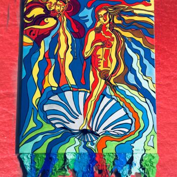 Painting titled "Revisite Botticelli…" by Katie Guittard, Original Artwork, Acrylic