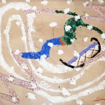 Pittura intitolato "luge" da Georges Koutsandreou, Opera d'arte originale