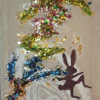 Peinture intitulée "lapins en chocolat" par Georges Koutsandreou, Œuvre d'art originale