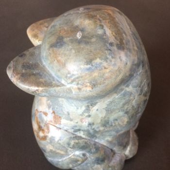 Sculpture titled "Paisible chat" by Gladys Bruyère, Original Artwork, Stone