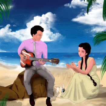 Digital Arts titled "My tropical melody" by Gladys F. Carré Hermantin, Original Artwork, 2D Digital Work