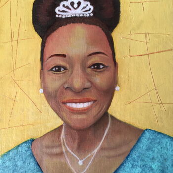 Painting titled "Floella Benjamin" by Gladys Jimenez, Original Artwork, Oil