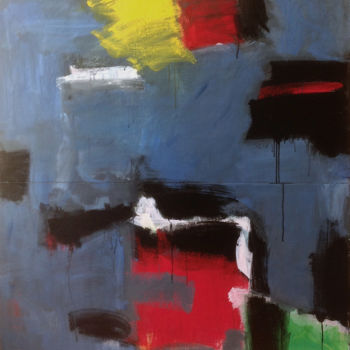 Pintura intitulada "Insertions rouges.j…" por Gilbert Laporta, Obras de arte originais, Acrílico