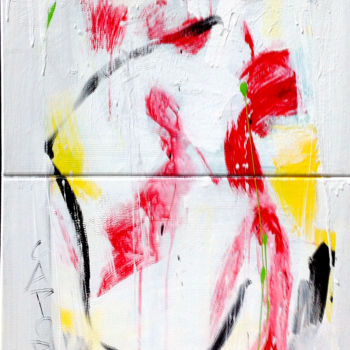 Картина под названием "Rouge fébrile.jpg" - Gilbert Laporta, Подлинное произведение искусства, Акрил