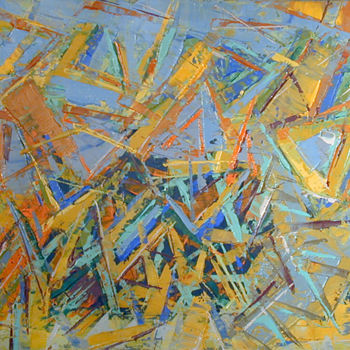 Painting titled "ST Triangles" by Gilbert Laporta, Original Artwork, Oil