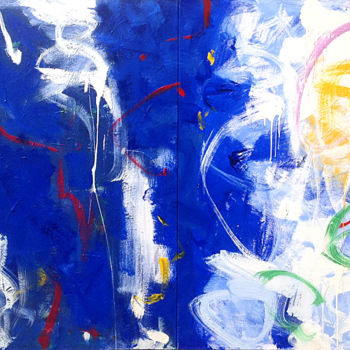 Schilderij getiteld "Bleu nuit.jpg" door Gilbert Laporta, Origineel Kunstwerk, Acryl