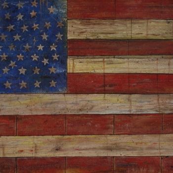 Painting titled "Stars and Stripes" by Jerrie Glasper, Original Artwork, Oil