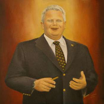 Painting titled "Portrait - MGB" by Gleb Adrian, Original Artwork, Oil