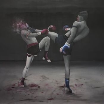Peinture intitulée "Fightclub" par Gleb Gornov, Œuvre d'art originale, Acrylique