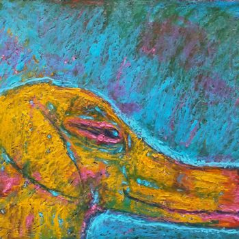 Dessin intitulée "Dog" par Michele Carosella, Œuvre d'art originale, Pastel