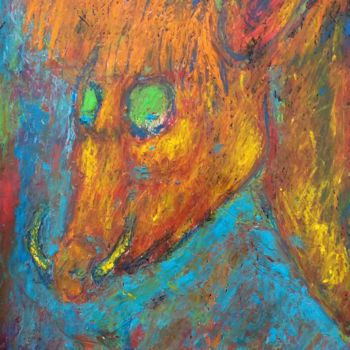 Рисунок под названием "Little babirusa" - Michele Carosella, Подлинное произведение искусства, Пастель