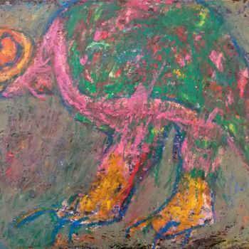 Dessin intitulée "Vulture" par Michele Carosella, Œuvre d'art originale, Pastel