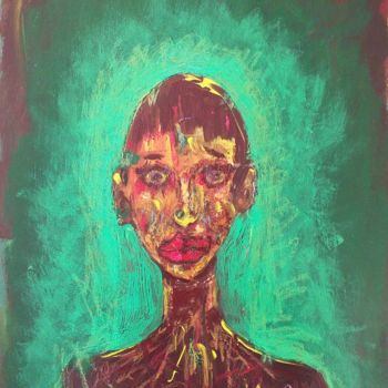 Painting titled "Girl 5" by Michele Carosella, Original Artwork, Tempera