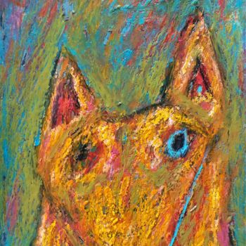 Dessin intitulée "Dog 4" par Michele Carosella, Œuvre d'art originale, Pastel