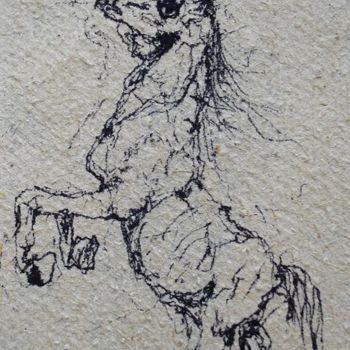 Drawing titled "Horse" by Michele Carosella, Original Artwork, Ink