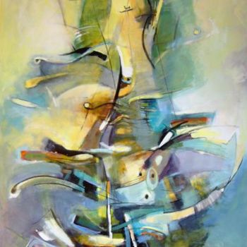 Pintura titulada "bateau dans le vent" por Gleisner, Obra de arte original, Acrílico