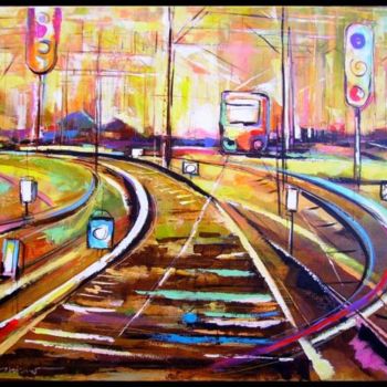 Peinture intitulée "train2" par Gleisner, Œuvre d'art originale, Huile