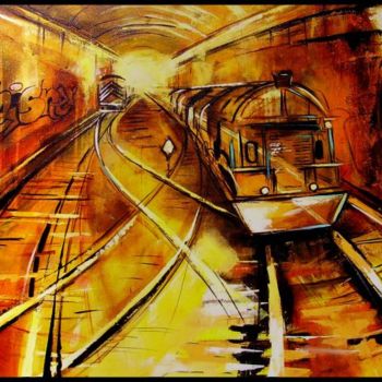 Peinture intitulée "tunel" par Gleisner, Œuvre d'art originale, Huile