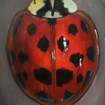 Painting titled "Lady Bug" by Glenda Fell Jones, Original Artwork, Oil