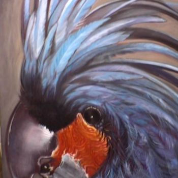 Painting titled "Palm Cockatoo" by Glenda Fell Jones, Original Artwork, Oil