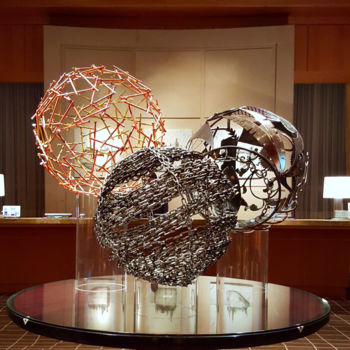 Sculpture titled ""SPHERES"" by Glen Mayo, Original Artwork, Metals