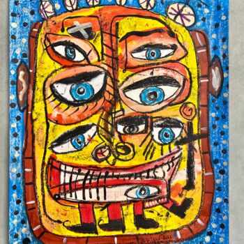 Malerei mit dem Titel "Peinture art brut" von Glenn Varez, Original-Kunstwerk, Acryl