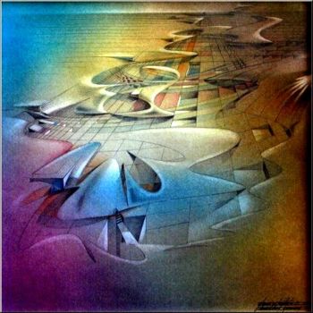 Dessin intitulée "Airport '82" par Glenn Bautista, Œuvre d'art originale