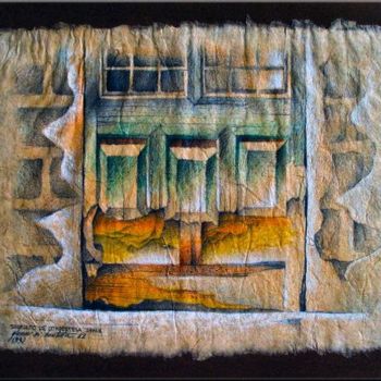Dessin intitulée "A Door in Compostel…" par Glenn Bautista, Œuvre d'art originale