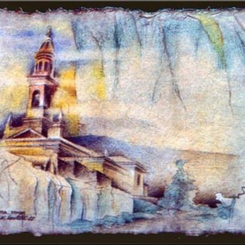 Dibujo titulada "Carnota Cathedral '…" por Glenn Bautista, Obra de arte original