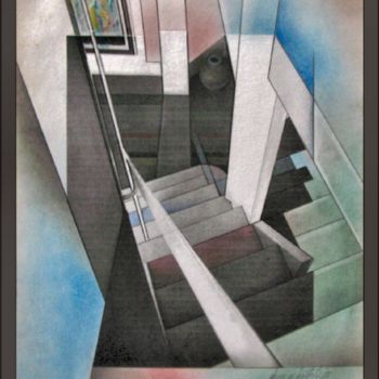 Digital Arts με τίτλο "Stairscape '02" από Glenn Bautista, Αυθεντικά έργα τέχνης