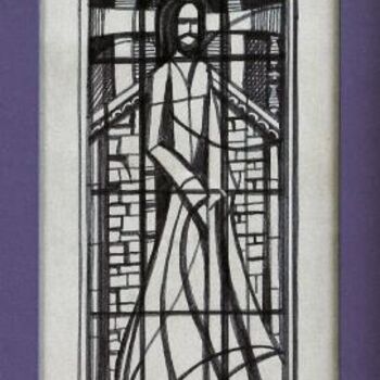 Dibujo titulada "Christ - ICTHUS '67" por Glenn Bautista, Obra de arte original