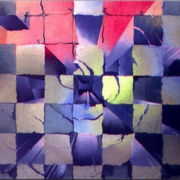 Ζωγραφική με τίτλο "Chesscape '75" από Glenn Bautista, Αυθεντικά έργα τέχνης