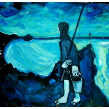 Pintura intitulada "the fisherman" por Glenn Brady, Obras de arte originais