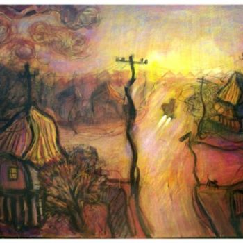 Schilderij getiteld "sunrise on a ordina…" door Glenn Brady, Origineel Kunstwerk