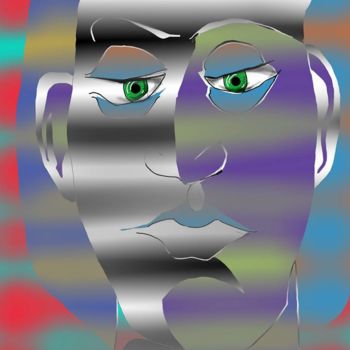 Digital Arts titled "Face Puzzle (00)" by Glenn Durrance, Original Artwork, Digital Painting