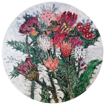 Картина под названием "Wildflowers" - Glib Franko, Подлинное произведение искусства, Масло